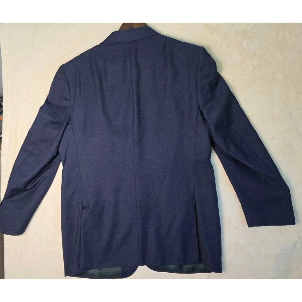Ermenegildo Zegna Men's Suit Jacket Size 39 Blue Navy Blazer Wool Silk Italy